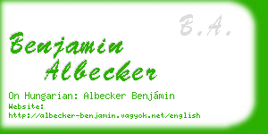 benjamin albecker business card